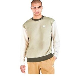 Champion Men’s Unisex Sweater Color Block Brown Cream Off-White XL